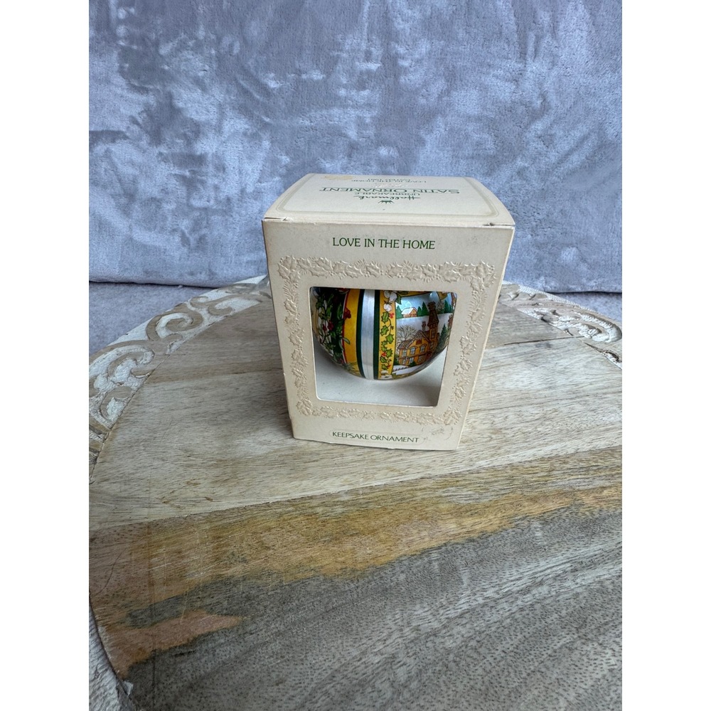 Hallmark Keepsake Ornament 1981 Love in the Home Vintage Satin Silk Ball Boxed